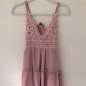 Pink Dress w/Open Back